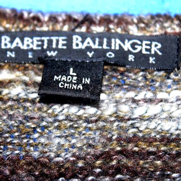 Babette Ballinger New York Multi-Color Speckled Knit Sweater L - Picture 5 of 5